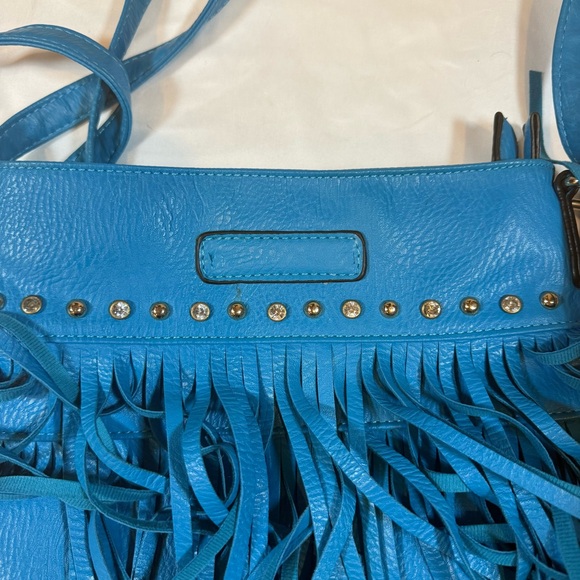 Boho Turquoise Fringe Crossbody Bag Studded Festival Western Coastal Cowgirl - Picture 4 of 9
